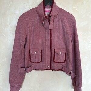 BCBGirls burgundy tweed jacket sz 12
